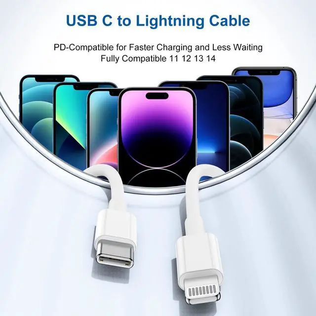 Alt view image 2 of 7 - [  Certified ] iPhone Fast Charger Cable Long 10ft USB C to Lightning Cable iPhone Type C Charging Cord Wire for  iPhone 14 Pro Max/14 Pro/13 Pro/12 Mini/12/11/X/XS/XR/8 Plus/7/6/5S/iPad