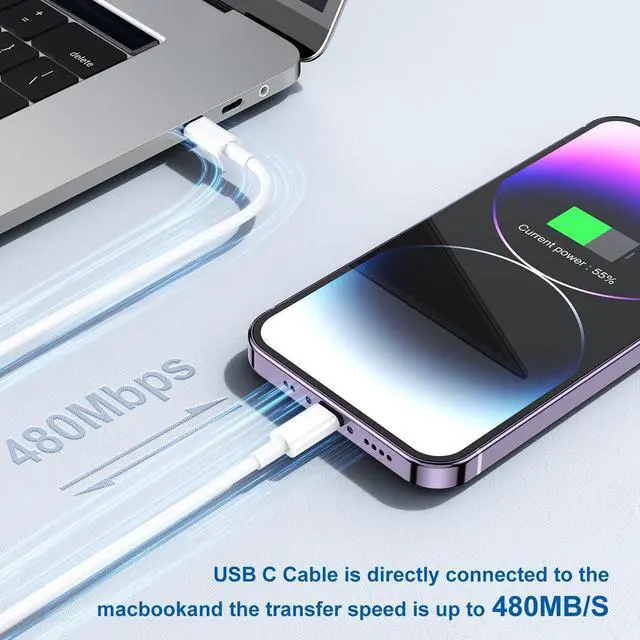 Alt view image 4 of 7 - [  Certified ] iPhone Fast Charger Cable Long 10ft USB C to Lightning Cable iPhone Type C Charging Cord Wire for  iPhone 14 Pro Max/14 Pro/13 Pro/12 Mini/12/11/X/XS/XR/8 Plus/7/6/5S/iPad