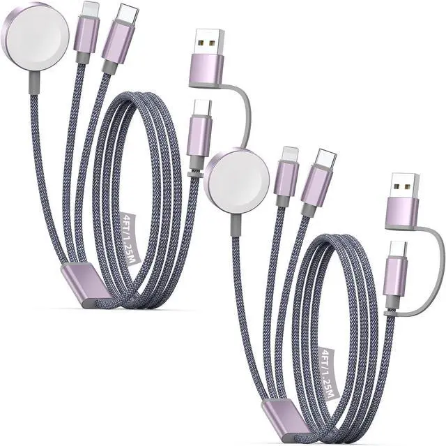 Main image of 2Pack Travel Essentials for  Watch Charger 3 in 2 USB C Cable for Type C/L-Port Devices Camping Essentials Magnetic iWatch Charger for Ultra/SE/10-1&iPhone 17-12-4FT Christmas Stocking Stuffers