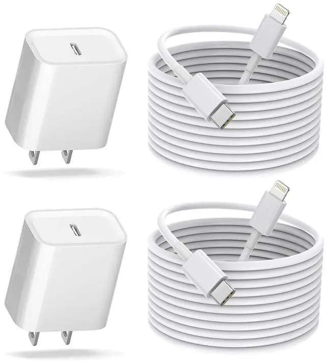 Main image of Fast iPhone Charger [MFi Certified] 2Pack 10FT Extra Long Quick USB C to Lightning Cable Cords + 20W PD USB C Charger Block Fast iPhone Charging Adapter for iPhone 14 Pro Max/Plus/13/12/11/XS/XR/X/SE
