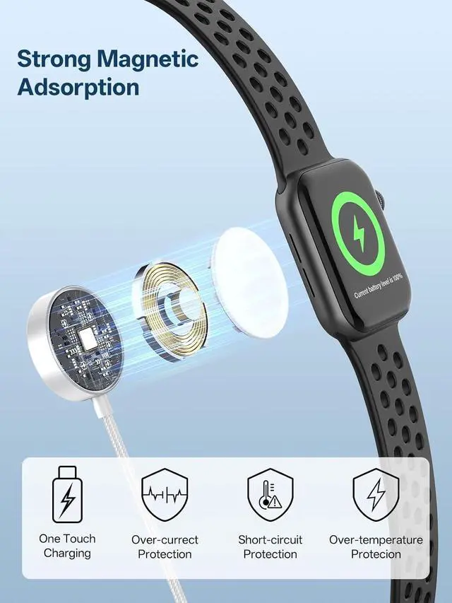 Alt view image 5 of 7 - Travel Essentials 4 in 2 Multi Charging Cable for  Watch Charger/iPhone Charger USB C Cable Cord for iPhone 17-11/iWatch Ultra/10-2/Galaxy S25-S20 Android Phones MP3-MultiColor 4FT