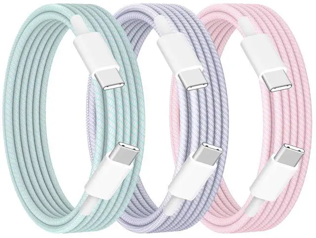 Main image of iPhone 17 Fast Charging Cable 3Pack 6ft 60W Colorful MFi Certified iPhone USB C Fast Charging Cable Data Sync Cord for iPhone 17/Air 17/16/15 Pro Max iPad Pro Air iPad mini MacBook