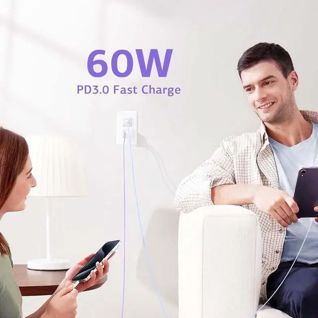 Alt view image 4 of 6 - iPhone 17 Fast Charging Cable 3Pack 6ft 60W Colorful MFi Certified iPhone USB C Fast Charging Cable Data Sync Cord for iPhone 17/Air 17/16/15 Pro Max iPad Pro Air iPad mini MacBook