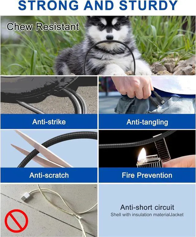 Alt view image 7 of 7 - 6FT Chew Proof iPhone Charger Cord - MFi Certified Metal Braided USB C to Lightning Cable Metal Cat & Dog Proof iPhone Charging Cord with Data Transfer for iPhone 14 13 12 11 X XS XR 8 7 6 5