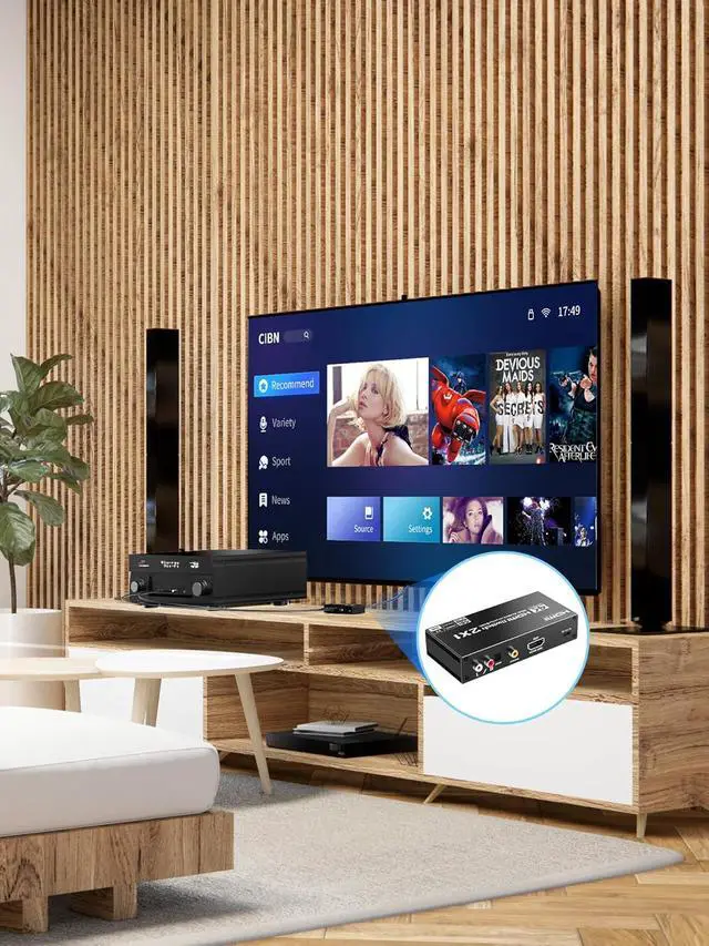 Alt view image 5 of 7 - HDMI Switch eARC Audio Extractor 4K@60hz HDMI Audio Splitter with Remote Support 7.1 Channel Audio/Optical Toslink SPDIF/Coaxial Converter HDR