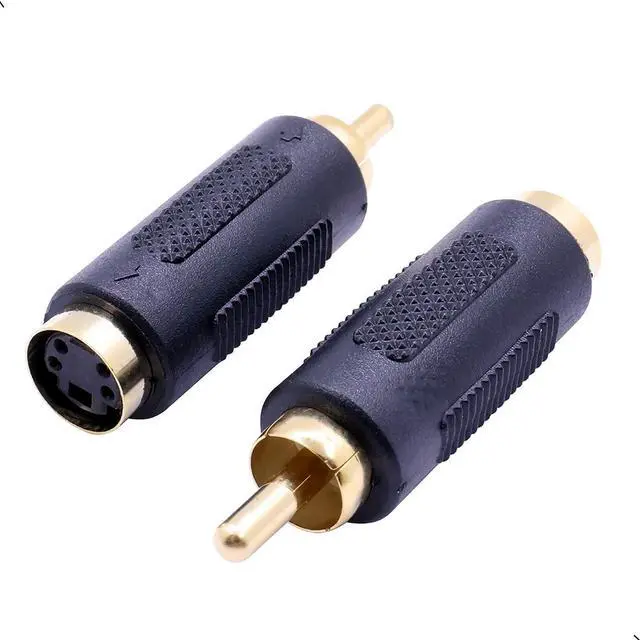 Alt view image 6 of 7 - 2 Pcs S-Video RCA Male to 4 Terminal Female Connector Stereo Audio Video Cable Adapter Coupler (Male to Female)