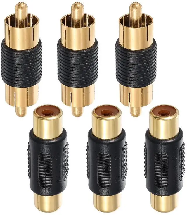 Main image of VCE RCA Adapter RCA Coupler Gold Plated RCAs Female to Female Coupler Females RCAs Connector Male to Male Couplers for Phono Speaker Amplifier Cable Extension 6 Pack