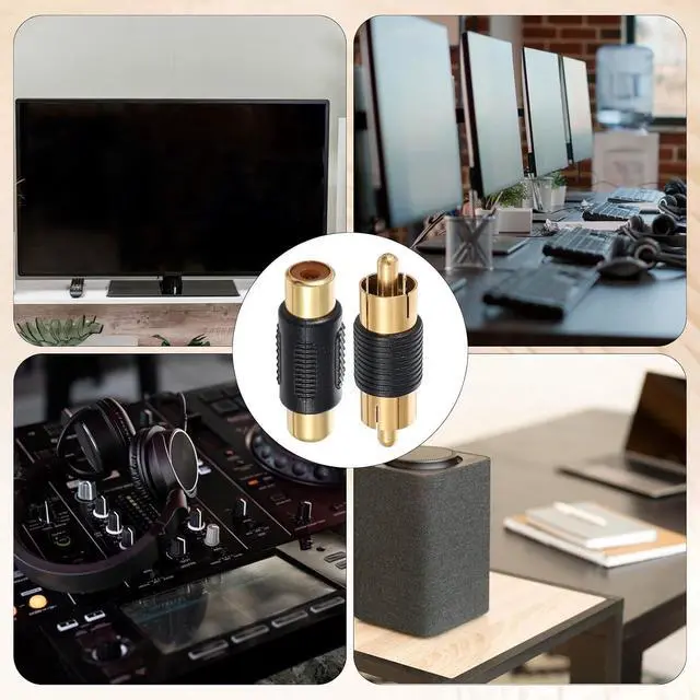 Alt view image 5 of 7 - VCE RCA Adapter RCA Coupler Gold Plated RCAs Female to Female Coupler Females RCAs Connector Male to Male Couplers for Phono Speaker Amplifier Cable Extension 6 Pack