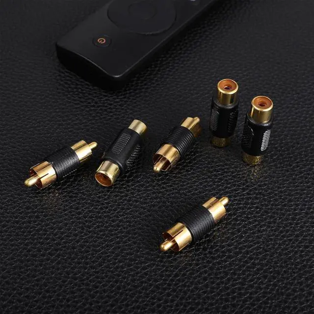 Alt view image 6 of 7 - VCE RCA Adapter RCA Coupler Gold Plated RCAs Female to Female Coupler Females RCAs Connector Male to Male Couplers for Phono Speaker Amplifier Cable Extension 6 Pack