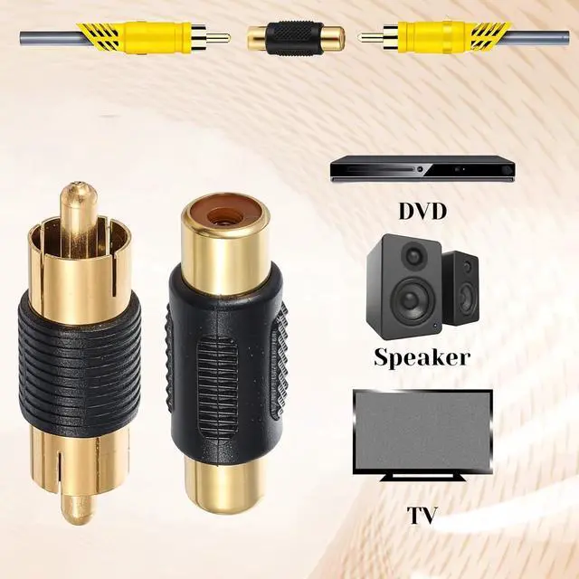 Alt view image 3 of 7 - VCE RCA Adapter RCA Coupler Gold Plated RCAs Female to Female Coupler Females RCAs Connector Male to Male Couplers for Phono Speaker Amplifier Cable Extension 6 Pack