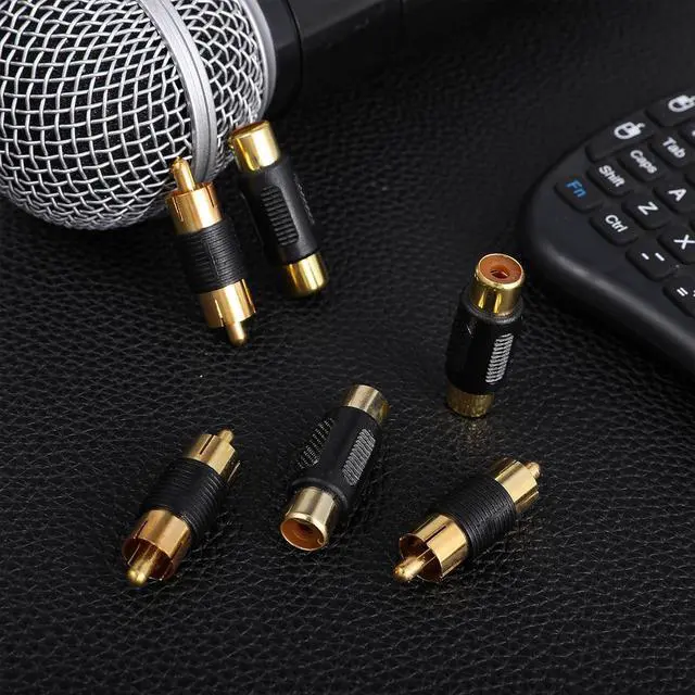 Alt view image 7 of 7 - VCE RCA Adapter RCA Coupler Gold Plated RCAs Female to Female Coupler Females RCAs Connector Male to Male Couplers for Phono Speaker Amplifier Cable Extension 6 Pack