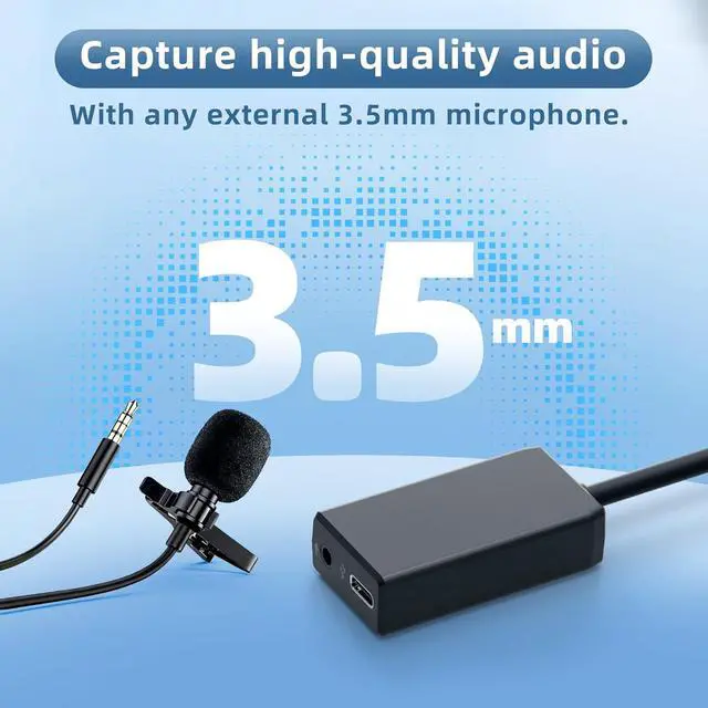 Alt view image 4 of 7 - External Mic Adapter for Go Pro Hero 13/12/11/10/9/8/7/6/5 Black Type-C to 3.5mm Microphone Converter for Clear and Authentic Sound in Vlogging and Video Recording (1 Pack)
