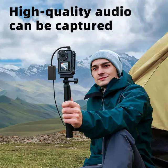 Alt view image 7 of 7 - External Mic Adapter for Go Pro Hero 13/12/11/10/9/8/7/6/5 Black Type-C to 3.5mm Microphone Converter for Clear and Authentic Sound in Vlogging and Video Recording (1 Pack)