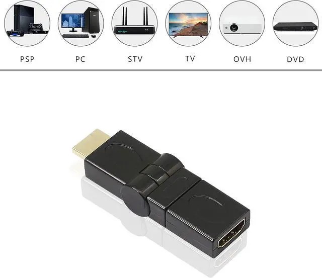 Alt view image 3 of 7 - Swivel Angle HDMI Adapter 90 180 270 360 Degree Angle Rotatable Extension Connector Adjustable Male to Female Adaptor for Full HD Support Including 720p-1080p No Loss in Video/Audio Quality