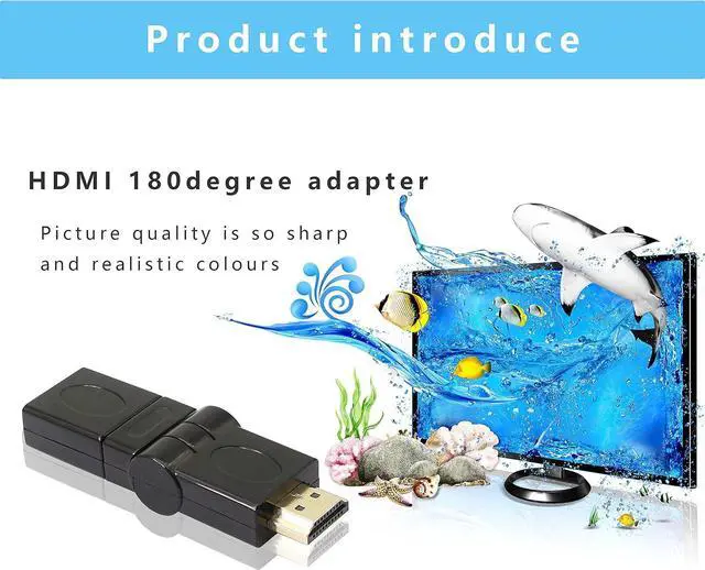 Alt view image 6 of 7 - Swivel Angle HDMI Adapter 90 180 270 360 Degree Angle Rotatable Extension Connector Adjustable Male to Female Adaptor for Full HD Support Including 720p-1080p No Loss in Video/Audio Quality