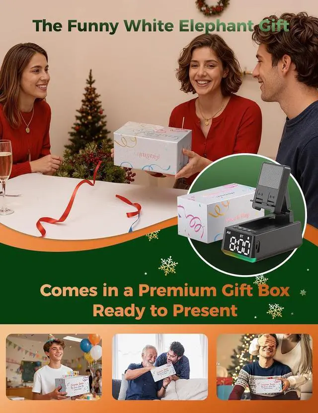 Alt view image 4 of 7 - White Elephant Gifts for Adults Useful:Birthday Gift for Men Women Christmas Ideas Induction Speaker Bluetooth HD Sound Kitchen Gadgets Anniversary Dad Mom Husband Wife Teen Stocking Stuffers(Black)