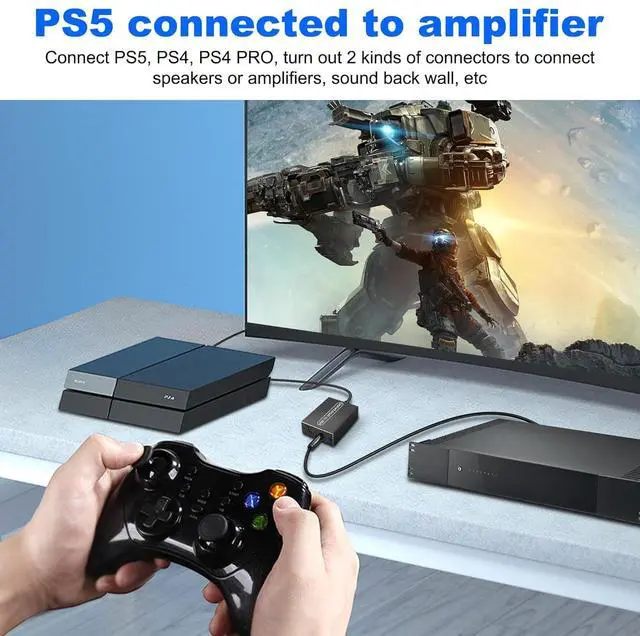 Alt view image 6 of 7 - USB to Optical SPDIF Toslink & 3.5mm Jack Audio Adapter Converter for TV PS5 PS4 PC Laptop Smartphone to Sound Box Amplifier -1.2M/ 3.9FT 1 PCS