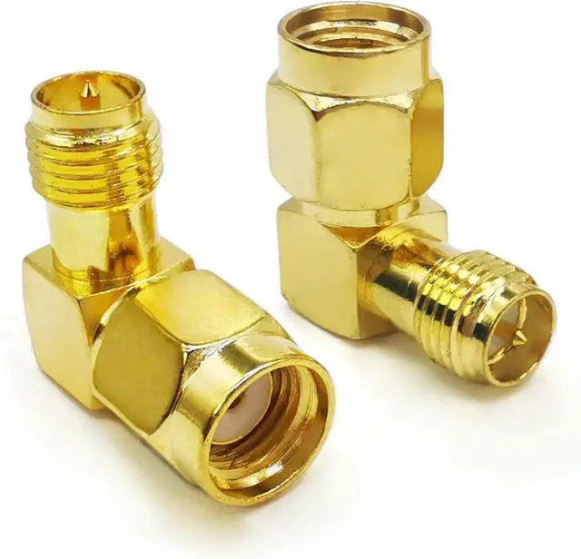 Main image of 2PCS SMA Elbow Radio Antenna Adapter 90 Degree SMA Coax Connector Low Loss RPSMA Female to RPSMA Male Right Angle Coax Adapter for Ham Radio Antenna Walkie-Talkie Audio Video