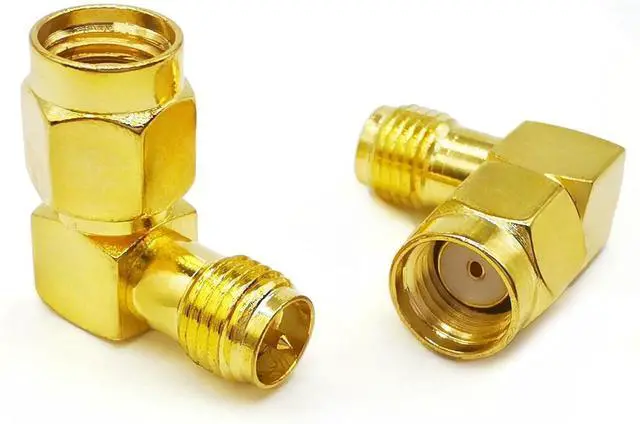 Alt view image 2 of 5 - 2PCS SMA Elbow Radio Antenna Adapter 90 Degree SMA Coax Connector Low Loss RPSMA Female to RPSMA Male Right Angle Coax Adapter for Ham Radio Antenna Walkie-Talkie Audio Video