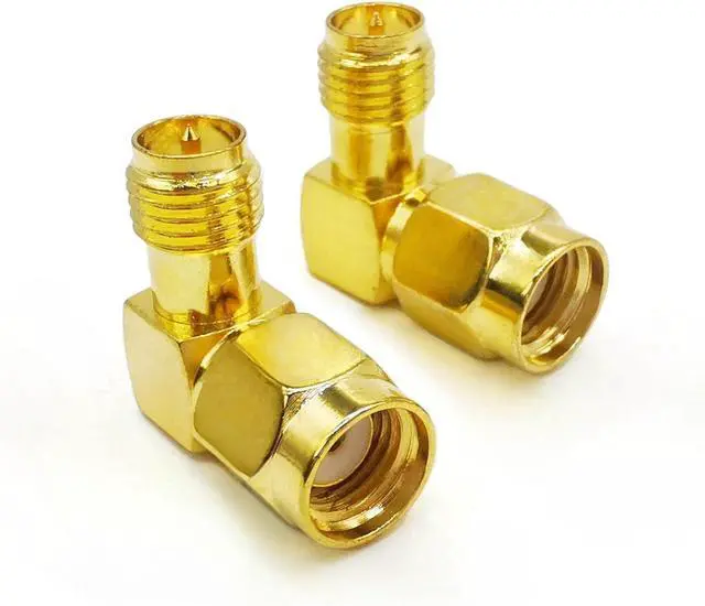 Alt view image 3 of 5 - 2PCS SMA Elbow Radio Antenna Adapter 90 Degree SMA Coax Connector Low Loss RPSMA Female to RPSMA Male Right Angle Coax Adapter for Ham Radio Antenna Walkie-Talkie Audio Video