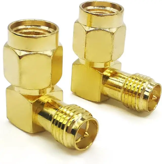 Alt view image 4 of 5 - 2PCS SMA Elbow Radio Antenna Adapter 90 Degree SMA Coax Connector Low Loss RPSMA Female to RPSMA Male Right Angle Coax Adapter for Ham Radio Antenna Walkie-Talkie Audio Video