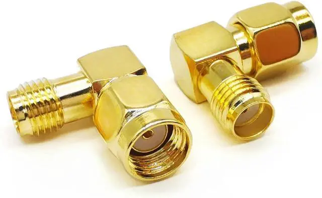 Alt view image 7 of 7 - 2PCS SMA Antenna Adapter Right Angle 90 Degree SMA Coax Connector Low Loss SMA Female to RP-SMA Male Elbow Coax Adapter for Ham Radio Antenna Walkie-Talkie Audio Video
