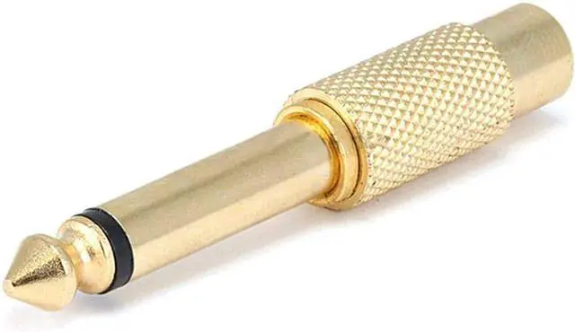 Main image of Metal 1/4in (6.35mm) TS Mono Plug to RCA Jack Adapter - Gold Plated
