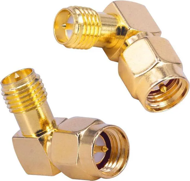 Alt view image 5 of 6 - 2-Pack SMA 90 Degree Adapter SMA Male to RPSMA Female Right Angle Connector Elbow RF Coax Adapter for FPV Drone Wi-Fi Antenna Signal Booster Repeaters Radio