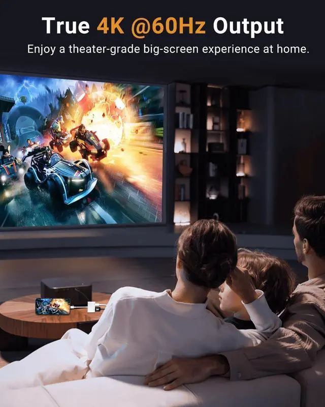 Alt view image 6 of 7 - USB C to HDMI Adapter Type C to 4K HDMI Adapter with 100W PD Multiport Digital AV Converter for MacBook Pro/air iPad Pro/air iPhone 15/16/17 Tablets Switch and More USB-C Devices