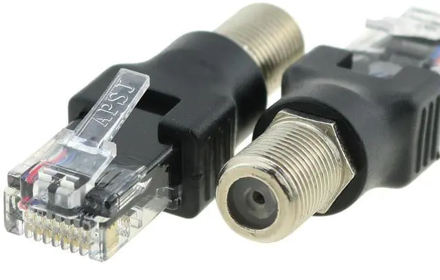 Alt view image 5 of 5 - 2PCS Coaxial Connector RF to RJ45 Converter Adapter F Female to RJ45 Male Coaxial Barrel Coupler Suitable for Surveillance and Video Cable and Cable TV Cable
