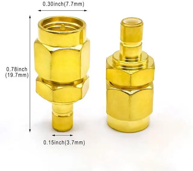 Alt view image 3 of 6 - 2PCS SMA to SMB Radio Antenna Adapter SMA Male to SMB Male Coax Connector Low Loss SMA SMB Coax Cable Adapter for DAB Car Aerial Antenna Audio Router Video