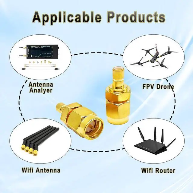 Alt view image 4 of 6 - 2PCS SMA to SMB Radio Antenna Adapter SMA Male to SMB Male Coax Connector Low Loss SMA SMB Coax Cable Adapter for DAB Car Aerial Antenna Audio Router Video