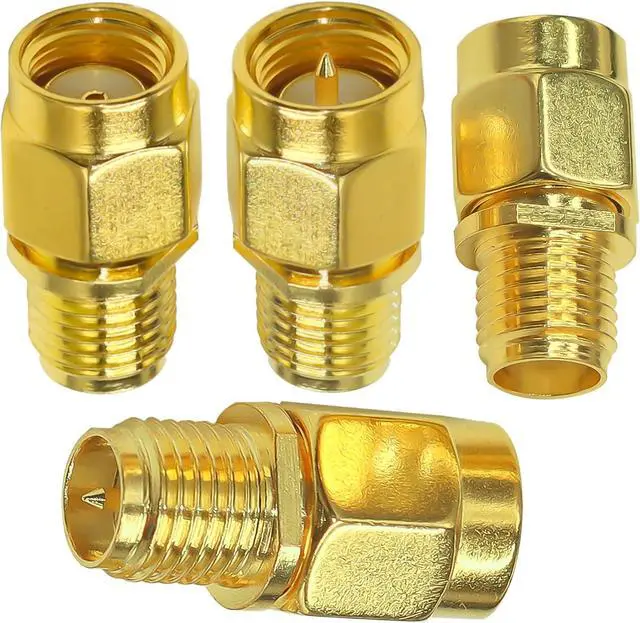 Alt view image 7 of 7 - 4PCS SMA Coax Connector Cable Gender Changers SMA Male/Female to RP-SMA Male/Female Coax Adapter Low Loss Coaxial Connector for Radio Antenna Audio