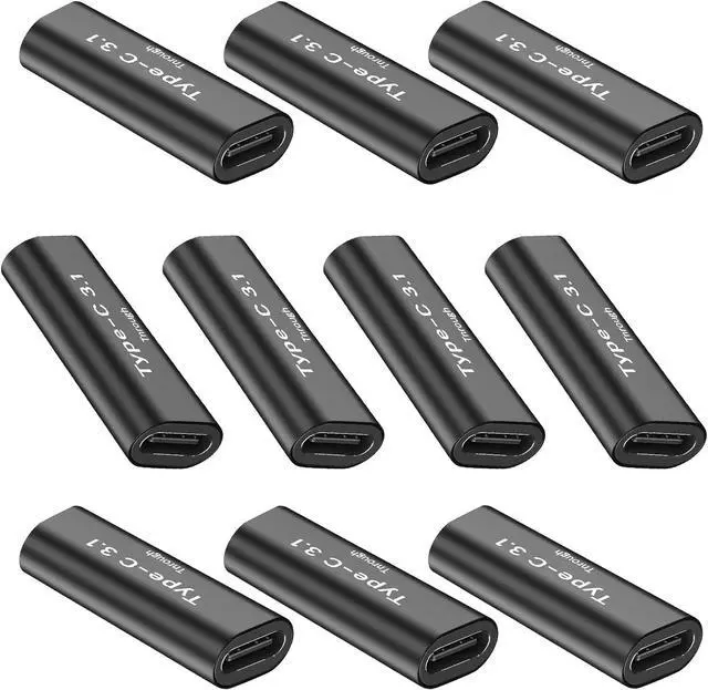 Main image of 10 Pack USB C Female to Female Adapter.Usbc Extender.USBC Coupler Supports Up to 10Gbps Data Transfer and 100W Fast Charging.Compatible with Thunderbolt 4/3 Supports 8K@60Hz Video.