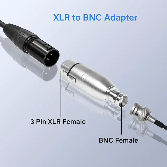 Alt view image 4 of 7 - XLR to BNC Adapter XLR 3 Pin Female to BNC Female Coaxial Analog Video Connector Conversion Extender for Microphone Amplifiers Speakers Mixing Console RF Audio Camera (1 Pack)