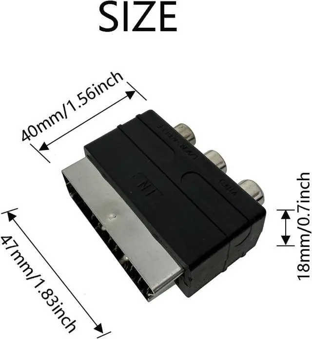 Alt view image 3 of 6 - 3Pcs SCART to 3RCA Adapter - 20Pin AV Converter with Stereo/Mono Audio Output for PS4/WII/TV/DVD/Set-Top Box (2 Audio & 1 Video Ports)