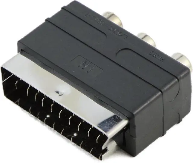 Alt view image 6 of 6 - 3Pcs SCART to 3RCA Adapter - 20Pin AV Converter with Stereo/Mono Audio Output for PS4/WII/TV/DVD/Set-Top Box (2 Audio & 1 Video Ports)