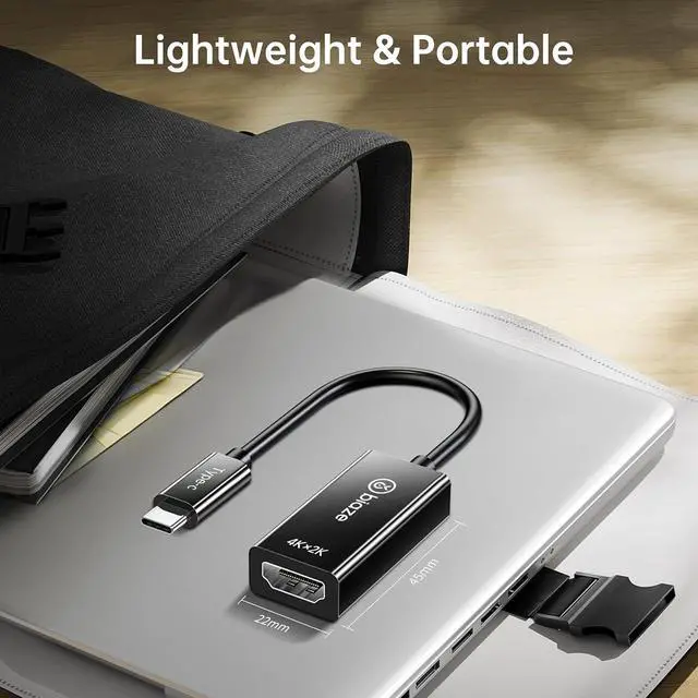 Alt view image 7 of 7 - USB C to HDMI Adapter 4K@60Hz Type-C Thunderbolt with Dynamic HDR Compatible with MacBook Pro/Air M1/M2 iPhone 15/14  Galaxy  Monitor Projector (USB C to HDMI Adapter)