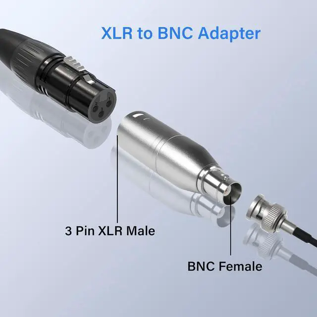Alt view image 4 of 7 - XLR to BNC Adapter XLR 3 Pin Male to BNC Female Coaxial Analog Video Connector Conversion Extender for Microphone Amplifiers Speakers Mixing Console RF Audio Camera (1 Pack)
