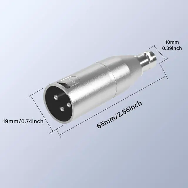 Alt view image 6 of 7 - XLR to BNC Adapter XLR 3 Pin Male to BNC Female Coaxial Analog Video Connector Conversion Extender for Microphone Amplifiers Speakers Mixing Console RF Audio Camera (1 Pack)