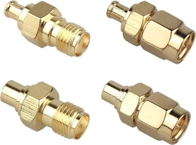 Main image of 4PCS SMA to MCX Connectors Kit RF Coaxial Adapter Male to Female MCX Coupler Antenna Low Loss Coaxial Cable Adapter for Networks WiFi Router Radio scanners Audio Video