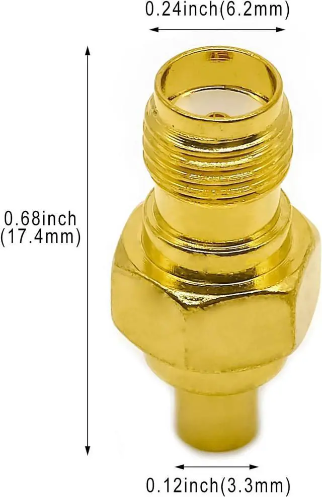 Alt view image 4 of 7 - 2PCS SMA to MMCX Radio Antenna Adapter Low Loss SMA Female to MMCX Female Coax Connector Coax Cable Adapter for FPV Drone Repeaters Audio Video