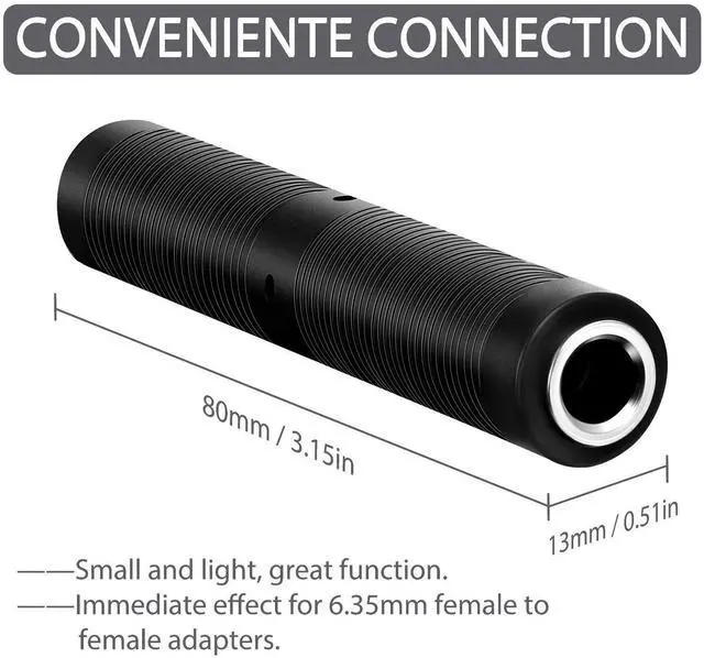 Alt view image 5 of 7 - 1/4 Inch Female to Female Coupler 6.35 mm TRS/TS Audio Connector TRS Stereo and Mono Jack Adapter Joiner Headphones Cable Extension Connector for Amplifier Speaker Guitar Sound (6 Pack)