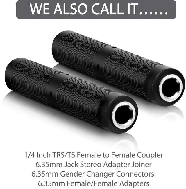 Alt view image 6 of 7 - 1/4 Inch Female to Female Coupler 6.35 mm TRS/TS Audio Connector TRS Stereo and Mono Jack Adapter Joiner Headphones Cable Extension Connector for Amplifier Speaker Guitar Sound (6 Pack)