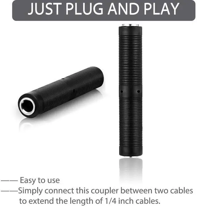 Alt view image 7 of 7 - 1/4 Inch Female to Female Coupler 6.35 mm TRS/TS Audio Connector TRS Stereo and Mono Jack Adapter Joiner Headphones Cable Extension Connector for Amplifier Speaker Guitar Sound (6 Pack)