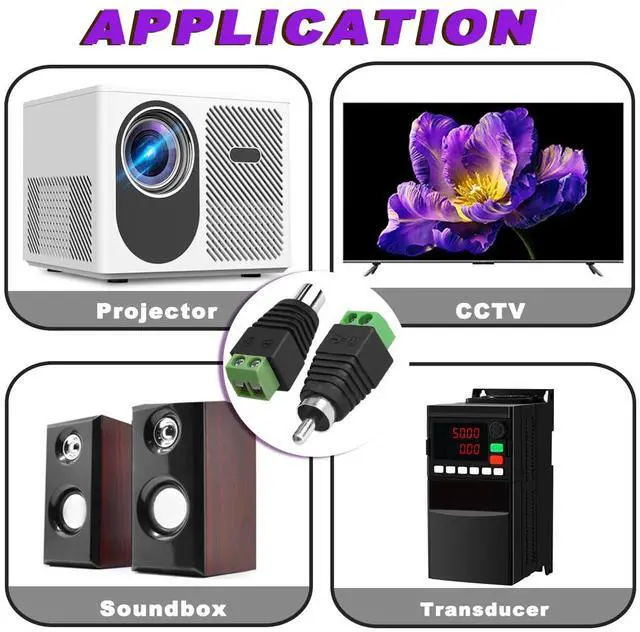 Alt view image 7 of 7 - 6PCS Phono RCA Screws Male Female Plug to AV Screw Terminal Audio/Video Connector Adapter Solder Free RCA Male Female with E2508 Terminal Mini Phillips Screwdriver for CCTV Speaker