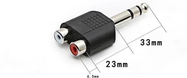 Alt view image 3 of 4 - 3pcs 1/4 6.35mm/6.5mm Stereo Male to Dual RCA Female Adapter Stereo Male to Dual RCA Female Audio Adapter for Sound Equipment (Double Channel)