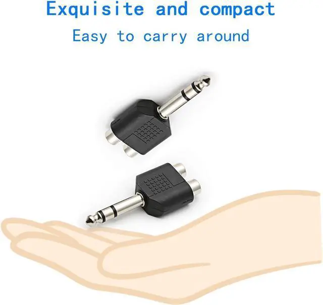 Alt view image 4 of 4 - 3pcs 1/4 6.35mm/6.5mm Stereo Male to Dual RCA Female Adapter Stereo Male to Dual RCA Female Audio Adapter for Sound Equipment (Double Channel)