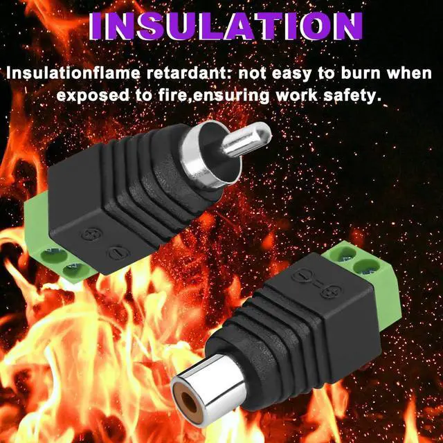 Alt view image 6 of 7 - 6PCS Phono RCA Screws Male Female Plug to AV Screw Terminal Audio/Video Connector Adapter Solder Free RCA Male Female with E2508 Terminal Mini Phillips Screwdriver for CCTV Speaker