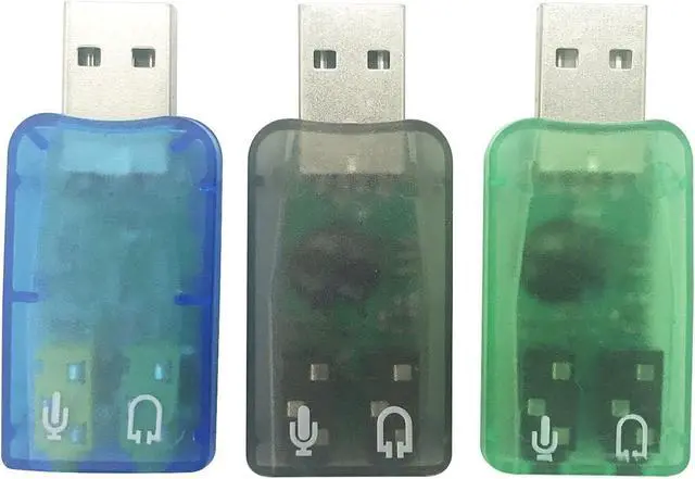 Main image of USB Audio Adapter 3.5mm Headphone and Microphone Jacks External Stereo Sound Card Plug and Play No Drivers Needed Compatible Windows Mac Linux PC Notebook Desktop PS4 (Three Colors)